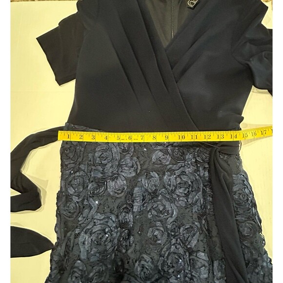 Alex Dress Women’s Size 10P Navy V Neck Tea Length with Detailing  Evening Dress - Picture 10 of 12